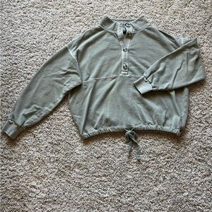 Green Button-Up Pullover